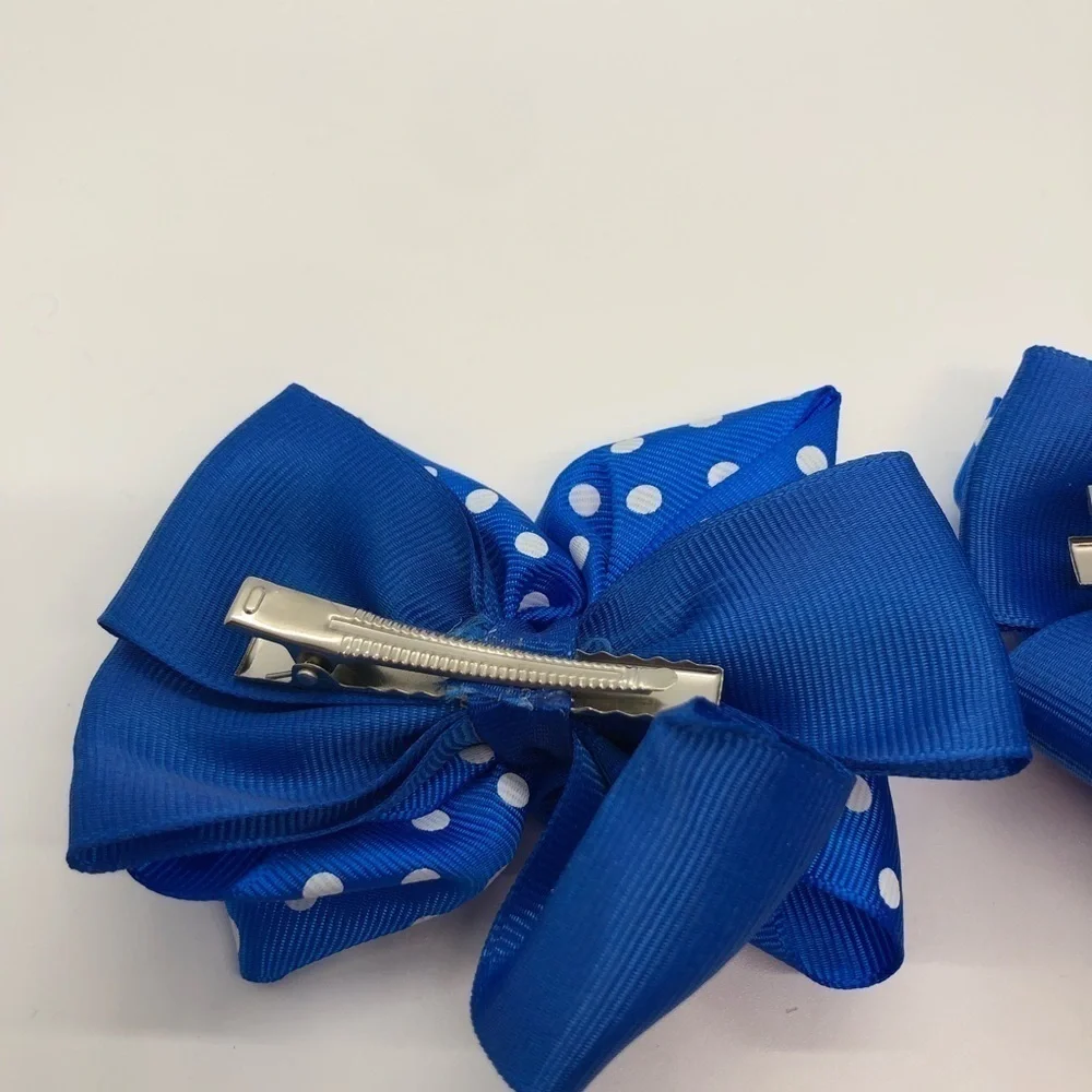 Joshelin Blue & White Polka Dot Bows Piggies Pigtails